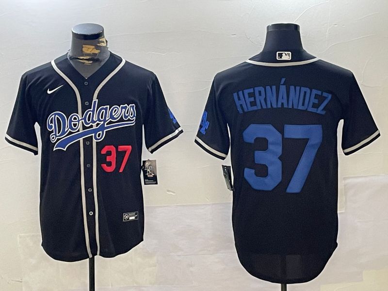 Men Los Angeles Dodgers #37 Hernandez Black Game 2024 Nike MLB Jersey style 11214->los angeles dodgers->MLB Jersey